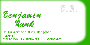 benjamin munk business card